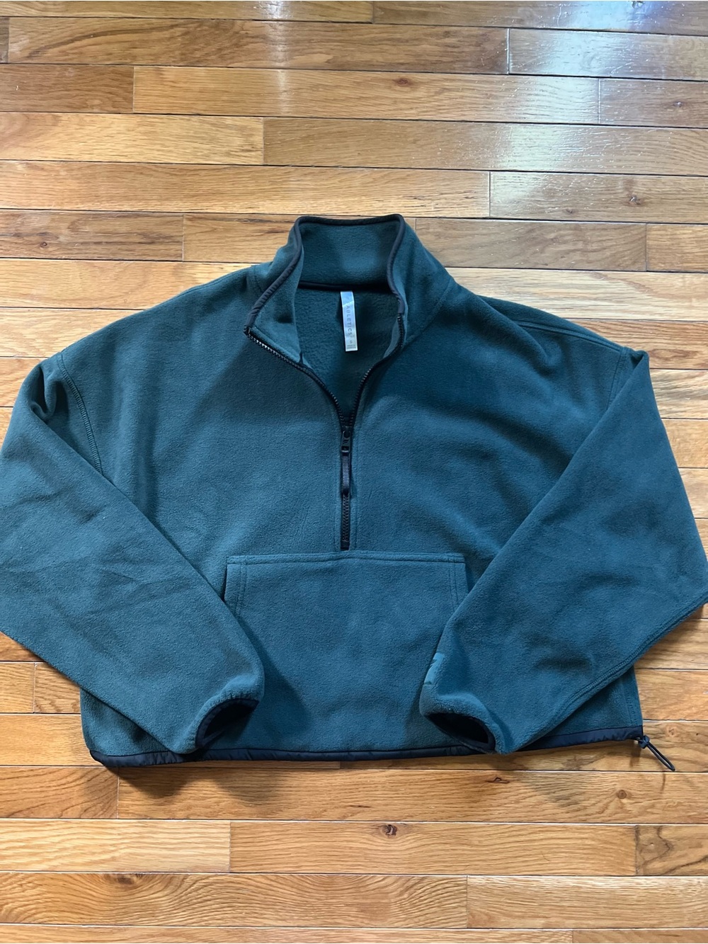 Fabletics Dark Green Quarter-Zip Fleece Pullover